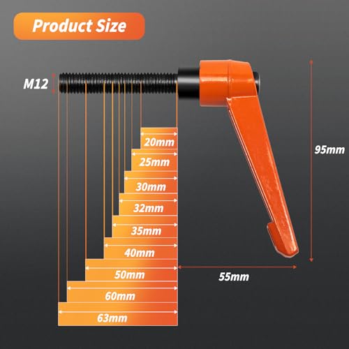 Verstellbare Klemmhebel Griff M12 Spanngriff Griffmutter Klemmgriff Verschlusshebel Außengewinde Griff Maschinengriffe 32mm