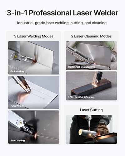 Image of xTool MetalFab 1200w 3-in-1 Laser Welding Machine, Welding Cutting Cleaning Laser Welder, 8x Faster than TIG, Auto Wire Feeding with 108+ Presets, Welds Metal Stainless Steel, Aluminum Lazer Cutter