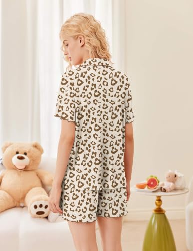 Image of Ekouaer Button Up Pajamas for Women Set Ribbed Knit Pjs 2 Piece Lounge Set