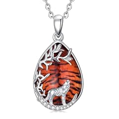 Teardrop Wolf Leopard Necklace-B