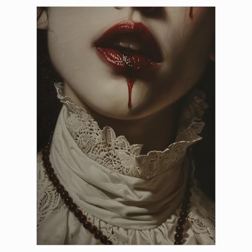 Gothic Renaissance Print Vampire Woman Portrait