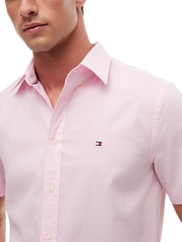 Image of Tommy Hilfiger Men's Short Sleeve Poplin Shirts in Regular Fit, Men's Button Down Shirts