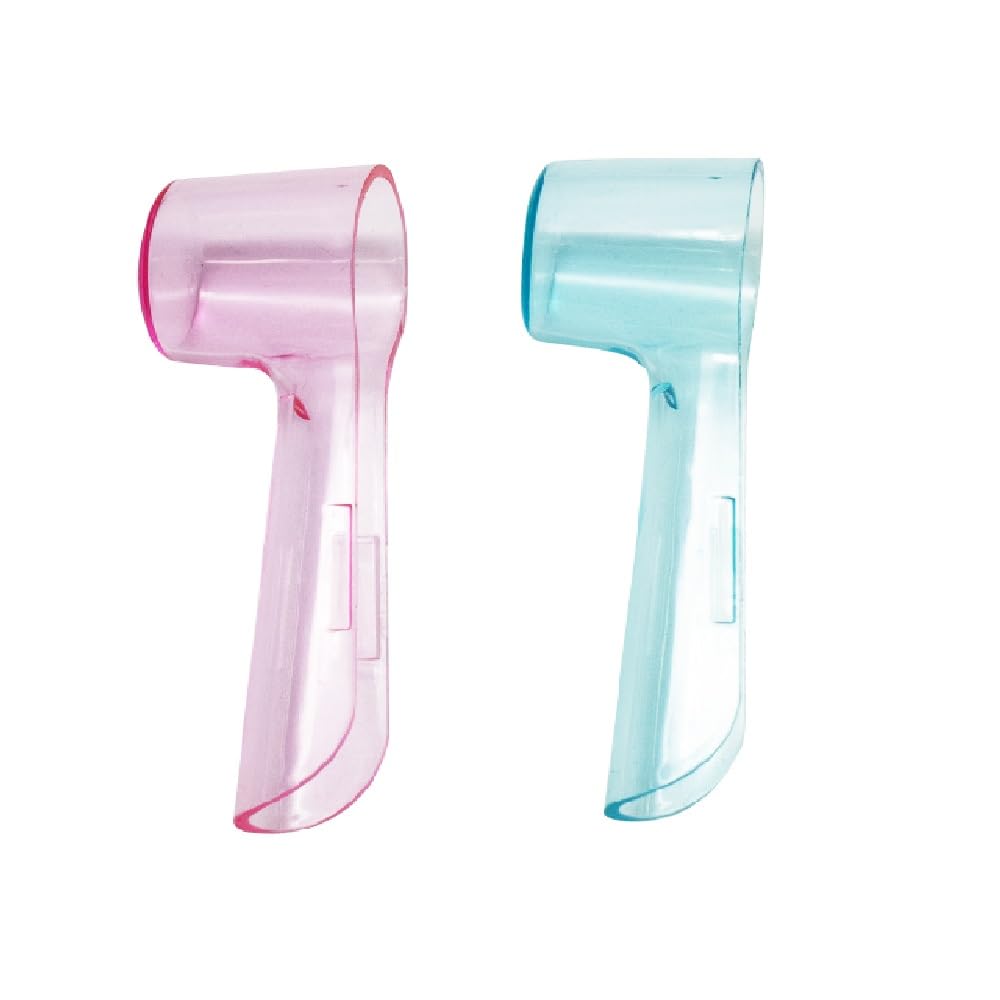 2 Pack Toothbrush Covers Compatible with Oral-B Replacement Heads Electric Toothbrush Cover Caps for Travel Home Pink Blue