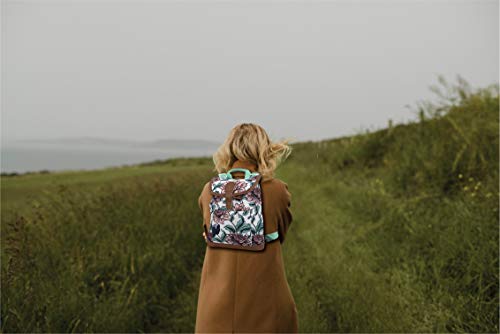 Emma & Chloe Reinforced Bottom Top Loading Backpack Canvas Mini Bucket Backpack Purse For Women, Girls For School, Travel, Work (Long Stemmed Roses) #TOP6