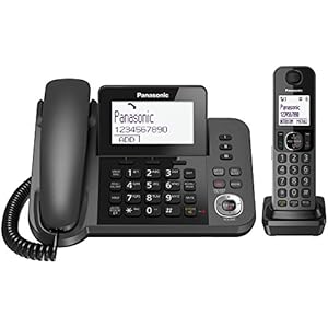 Panasonic KX-TGF320 Corded and Cordless Home office Telephone Kit with Answerphone and Nuisance Call Blocker – Black