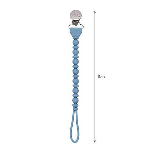 Miniatura 6 de Itzy Ritzy Clip de silicona para chupete correa de chupete 100 de silicona con clip que mantiene chupetes mordedores y juguetes pequeños en su lugar