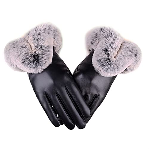 Guantes mujer pantalla táctil otoño guantes cálidos mitones de muñeca PooBa