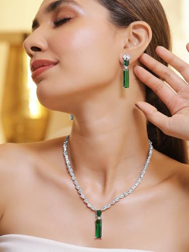 Image of Rubans Necklace Set American Diamond Zirconia Jewellery Gift for Women & Girls
