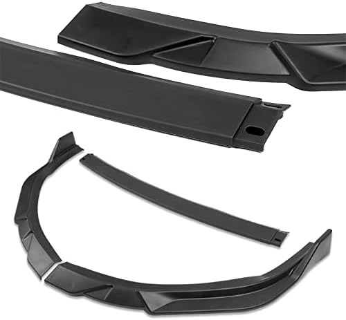 3PCS Front Bumper Lip Kit fit for compatible with 2013-2015 Lexus ES350 / ES300h, STP-Style Splitter Trim Protection Spoiler, Air-Dam-Chin-Diffuser (Unpainted Matt Black)