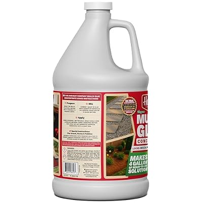 Viagrow Mulch Glue Concentrate by The Harvest Company, 1 Gallon Makes 4 Gallons, Landscape Mulch Stabilizer for Mulch, Pine Straw & Pea Gravel, Covers Up to 500 Sq Ft