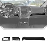 JeCar for Durango Carbon Fiber Interior Dash Panel Trim Kit Fit for 2014-2020 Dodge Durango Interior Accessories (3pcs)