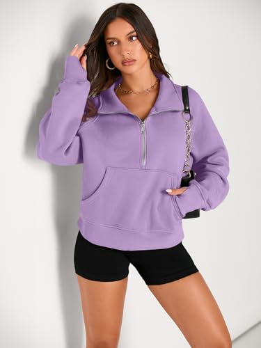 Image of AUTOMET Womens Sweatshirts Half Zip Cropped Pullover Fleece Quarter Zipper Hoodies 2026 Fall Fashion Outfits Clothes