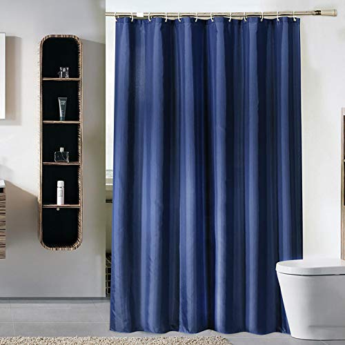 Rideau de douche étanche et confortable grand format bleu avec 12 crochets