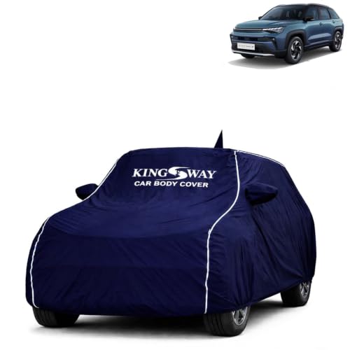 Image of KINGSWAY Super Waterproof Car Cover Only with Maruti Suzuki Victoris (Year 2025 Onwards - All Model) | Mirror and Antenna Pockets | All Weather Car Body Cover with Silver Piping | Blue