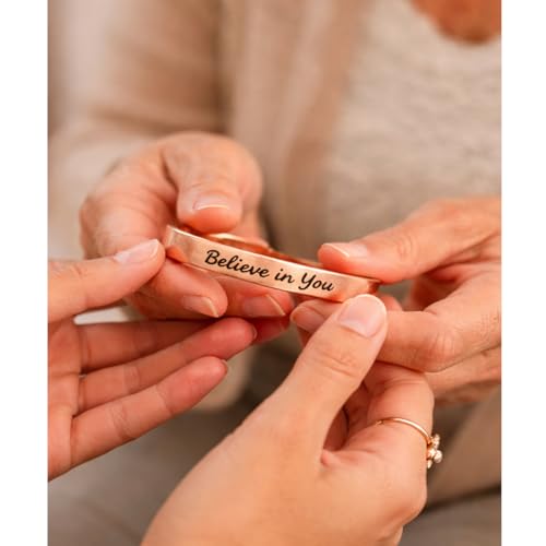 Image of Touchstone Inspirational Copper Engraved Magnetic Bracelets for Women-Personalized Jewelry Gifts for Best Friend /Mom /Daughter /Sister - Adjustable Bracelet in a Gift Box Believe in You