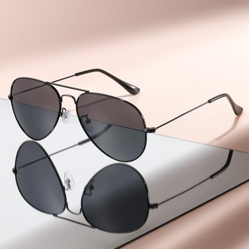 Classic Aviator Polarized Sunglasses for Men Women Metal Frame UV400 Protection Lightweight for Driving Outdoor3