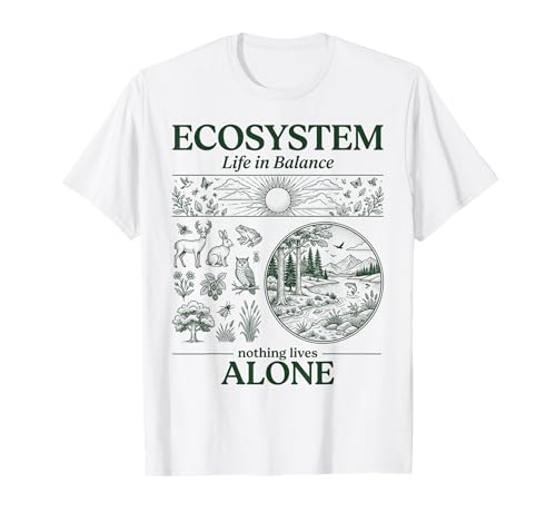 Vintage Ecosystem Biology Graphic Nature Science Academic T-Shirt