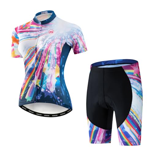 Maillot de ciclismo para mujer, manga corta, transpirable, para ciclismo, Cf2010-1n, XL