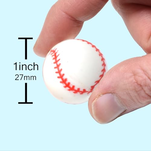 25 Bouncy Balls for Kids Party Favors | Baseball Bouncy Ball 27mm | Superball Small Rubber Balls for Kids - Thumbnail 3