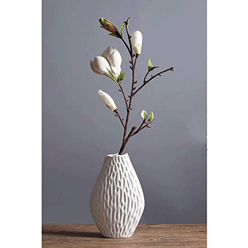 Vases en céramique blancs 30.3cmx19cm faits à la main - 5