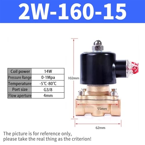 Válvula eléctrica 2W200 normalmente cerrada de latón 1/2" AC 110V para tuberías 3