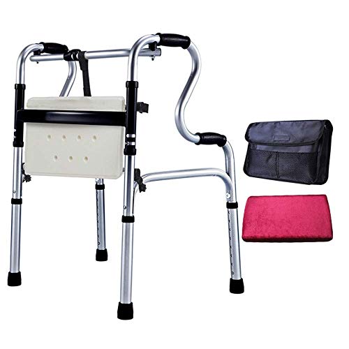 CVNIMV Andador Plegable con Asiento para Personas Mayores, Andador Ligero de 8 Niveles de Altura Ajustable para rehabilitación de Personas Mayores