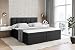 Produktbild ALTDECOR Boxspringbett mit Matratze und Lattenrost, Boxbett, Topper, Polsterbett mit Bettkasten, Bett mit Stauraum H4-Matratze, Doppelbett, Springboxbett - Marce - 140x200 - Schwarz