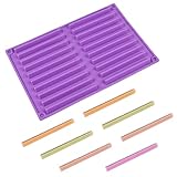 EDUEE Silikon-Streifen-Form für Schokolade, Bonbons, Leckerlis, Schokoladenkekse, Buntstifte, Kekse, Brezel, 10,2 cm, 1 Packung