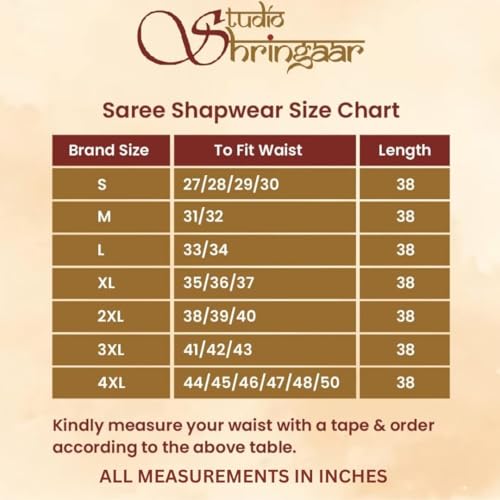 Image of Studio Shringaar Women's Pure Cotton Stretchable Saree Shapewear Petticoat