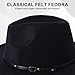 Imagen de Sombrero Fedora ajustable unisex de moda clásico sombrero de ala ancha plana iglesia Derby con hebilla para cinturón jazz sombrero de fieltro Panamá sombrero para hombre y mujer