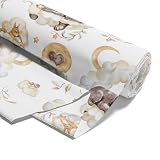 Tela algodon por metros 2M x 160 cm - Telas para costura patchwork decoracion y manualidades Ideal para ropa hogar disfraces y proyectos de costura creativa Oeko-Tex Oso de dormir