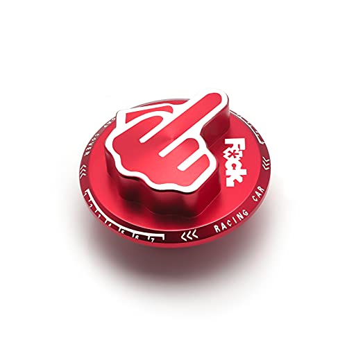 Filler Tank Fuel Cap Cover, Aluminum Middle Finger Pattern, Compatible With Honda & Acura (red)