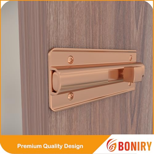 Image of Boniry Premium Heavy Duty Door Latch | Door Stopper Lock | Main Door High Security and Home and Office Doors for Wooden and PVC Door Latch (2, Rose Gold)