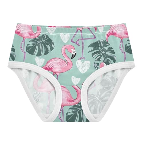 Wusikd Flamingo Girls' Underwear Cotton Leaves Pink Girls Briefs Soft Toddler Underwear 2T