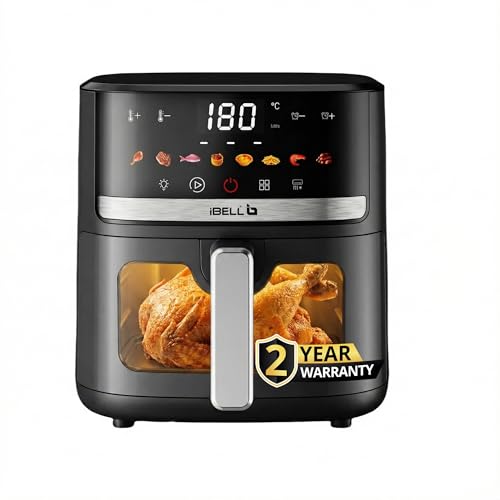 Image of IBELL AERO FRY 550 Digital Air Fryer 5.5L, 1350W | Oil-Free Cooking | Touch Control Panel | Adjustable Temperature | Multi-Function Fry, Bake, Grill & Roast | Large Family Size | Black