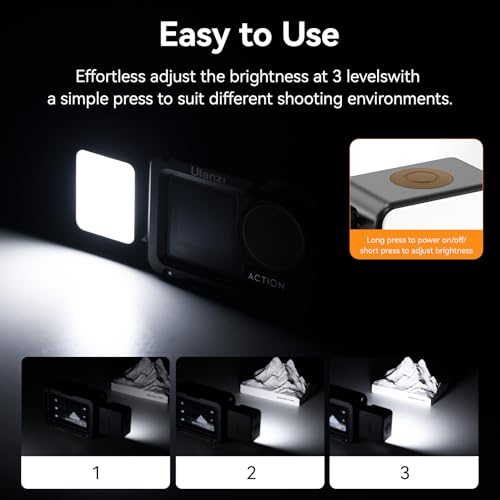 Image of ULANZI LM18 2-Pack Vlogging Light Mini LED Action Camera Video Light Magnetic Photography Fill Lighting for DJI Osmo Action 3 /4 Camera Cage Accessories, Xtra, Ulanzi PK-06 Pocket 3 /4 Expansion Adapter