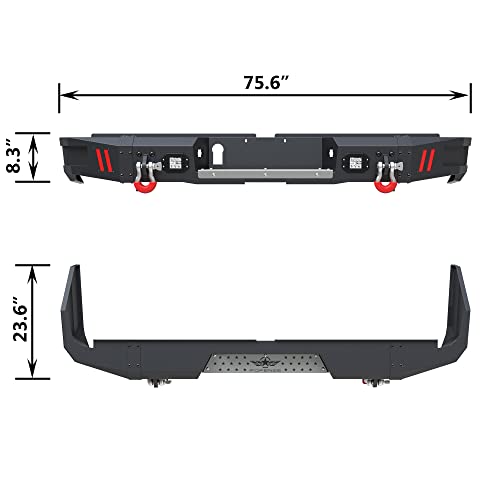 Longsun Tundra Bumper Combo Front Winch Bumper & Rear Step Bumper Fit Toyota Tundra Pickup Truck 2014-2021 #TOP4