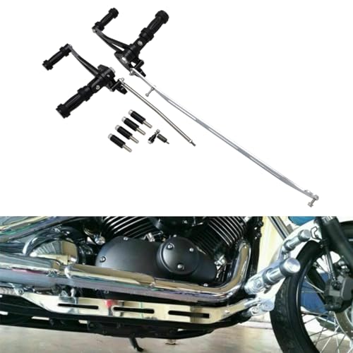 Motorrad CNC Vorwärtssteuerung Fußrasten kompatibel mit Yamaha XVS650 VStar 650 Custom Classic 98-16 XVS650 VSTAR 650 Silverado Midnight Custom 02-16 XVS400 Drag Star 400 96-01