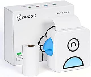 POOOLITECH Mini Sticker Printer - Inkless Bluetooth Pocket Thermal Printer for iPhone,Android Phone,Windows,Versatile for Printing Logo, Notes,Journal,List,Memo