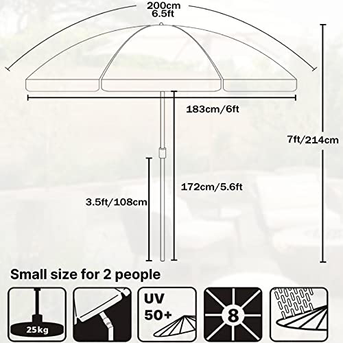 Ammsun AX-KQ5U-2U81 Patio Umbrella Market Table Umbrella 6.5 Ft Tilt Steel Pole Upf50+ Protection thumb #7