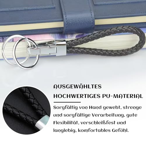 YGCQFH 4 Stück Auto Motorrad Haus Schlüsselanhänger, Unisex Gewebtes Leder Schlüsselanhänger, für Auto, Motorrad und Zuhause