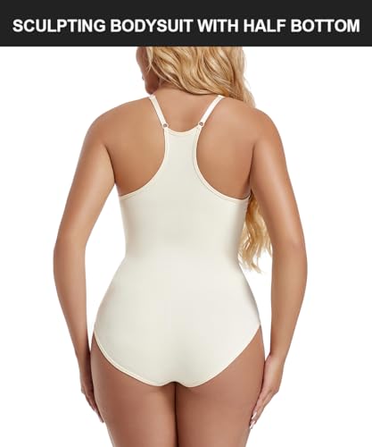 Image of MOVWIN Women's Bodysuit Tummy Control Shapewear Seamless Racerback Body Suit Body Sculpting Shaper Tank Top