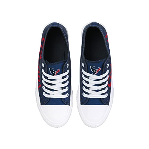 Image of FOCO Womens NFL Team Logo Ladies Fashion Color Glitter Low Top Canvas Sneakers Shoes