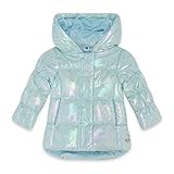 PARKA BRILLO CON CAPUCHA NIÑA AZUL GLACIAR FW21