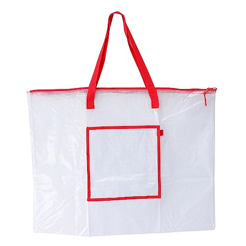 OSALADI Transparent Art Portfolio Bag Durable Poster Storage Case with Zipper Handle for Bulletin Board Poster Board Organization for Teachers and Students