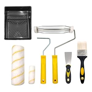 DRYEN Verf Roller Set, 9-delige set verfrollen voor muren en plafonds, verf borstel, verf lade, roller verf borstel, huis schilderij benodigdheden