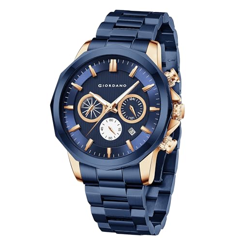 Image of Giordano Multi-Function Analog Watch for Men with Textured Dial, Classic Stainless Steel Strap and Date Function