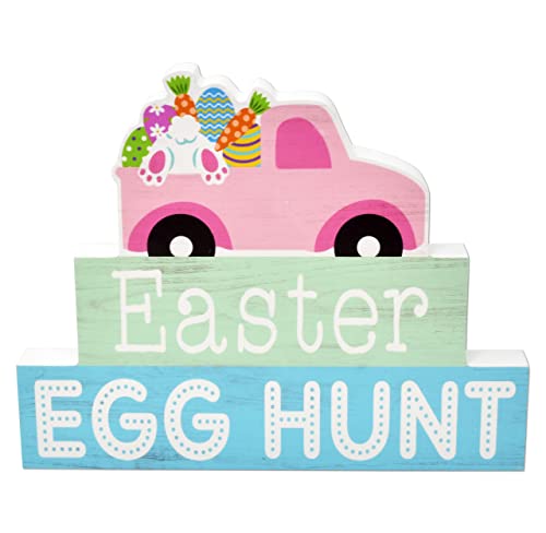 3 Easter Wooden Table Decorations Centerpieces Blocks Spring Bunny Truck Gnome Egg Hunt Tiered Tray & Table Top Sign Decor For Office Dining Room Mantle Home Wood Rustic Farmhouse Party Supplies #TOP5