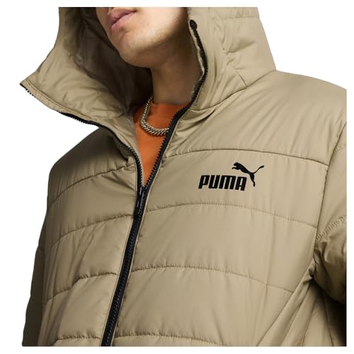 Image of PUMA Mens Essentials Hooded Padded Jacket Athletic Outerwear Casual Insulated - Beige
