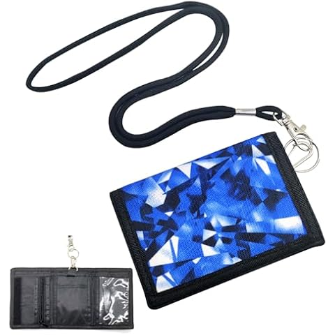 SwirlColor Ice Crystal Boys Wallet with Lanyard Cover